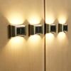 6LED Solar Wall Light Up/Down Lighting Waterproof Stainless Steel for Pergola Yard Garden Fence Villa Outdoor Wall Decoration