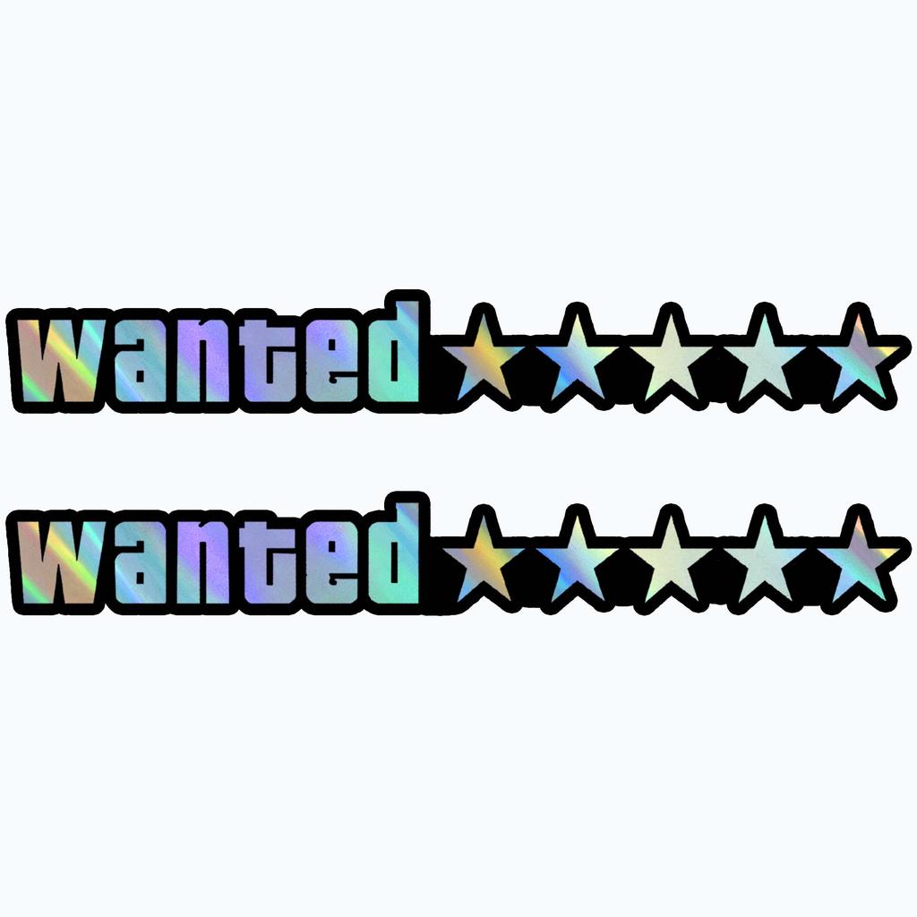2PCS Wanted Motorcycle Stickers, Waterproof Vinyl Decals for Fuel Tank Windshield Car Bumper