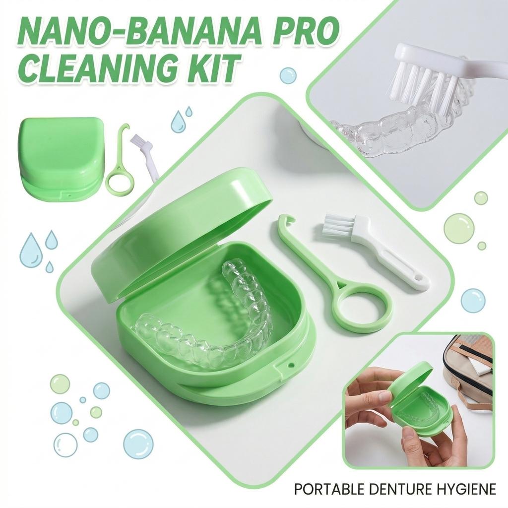 Portable Braces Cleaning Box Denture Cleaner Portable Teeth Box