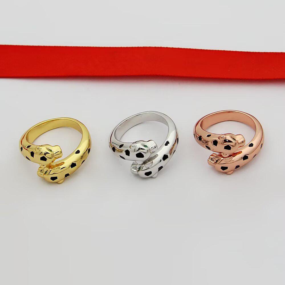 Sleek Double-headed Leopard Pattern Ring with a Dominant Black Panther Design, Crafted with Precision. Ideal for Gifting  Hypoallergenic Material