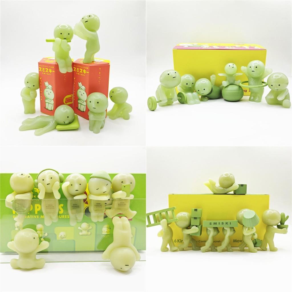 Action Smiski Luminous Figure Cartoon Elf Model Toy Pvc Decoration Display Gift