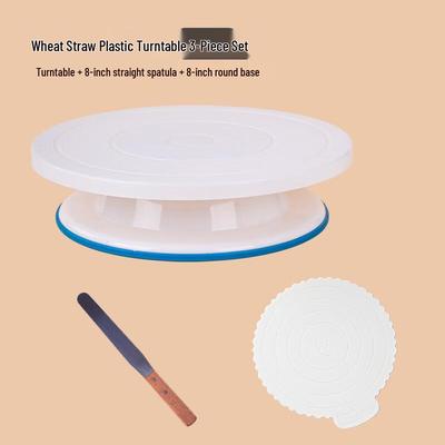 Conjunto de Prato Giratório para Decoração de Bolos de Plástico
