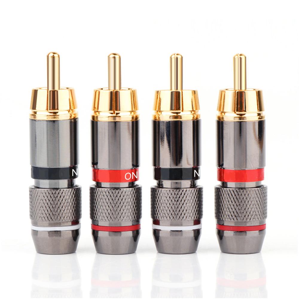 Musical Sound 2/8/24PCS RCA Connector Plug HiFi 24K Gold Plated RCA Connector Jack Adapter for 6mm Audio And Video Speaker CableGood Product