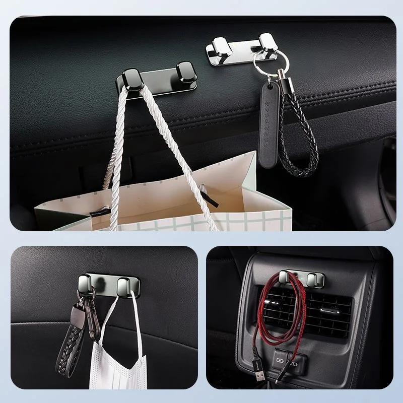 Car Headrest Hook Hanger for Mitsubishi Compatible with All Models Pajero Outlander Lancer Eclipse Cross Metal Storage Holder Ca MA8