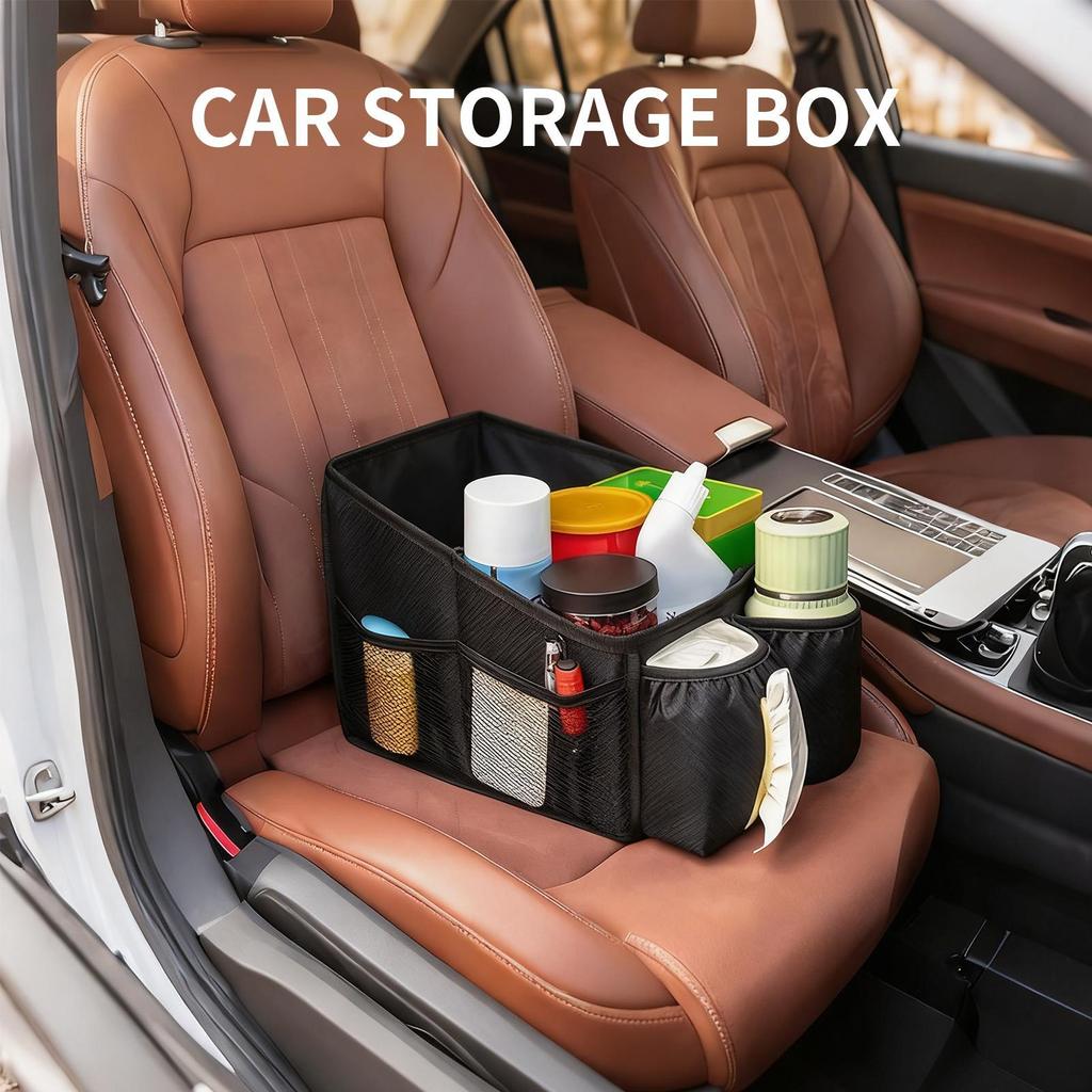 Car Seat Organizer Multi-Compartment Foldable Organization Caddy Interior Organizer Accessories For Toys Tissues Snacks Drinks