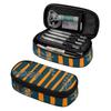 Pencil Bag Durable 300D Polyester Roomy Interior Secure Zipper with Main Pocket Mesh Layer and Removable Pen Divider for Students