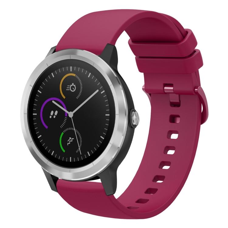 

For Garmin Vivoactive 3 20mm Solid Color Soft Silicone Watch Band For Garmin Vivoactive 3