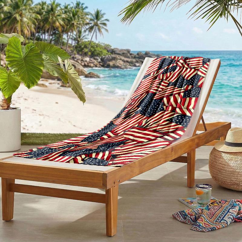 Amerikanische Flagge Mode Strandtuch: Ideal für Sommerabenteuer Weich, saugfähig und schnell trocknend geeignet zum Schwimmen und Baden
