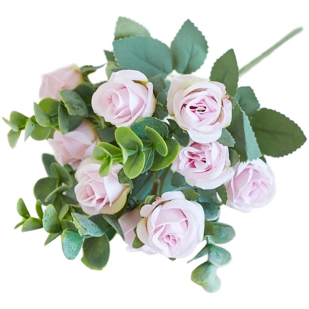 1PC Artificial Rose Flower Bouquet Fake Silk Flowers For Wedding Home Decor Office Realistic Fake Rose Vase Table DIY Decor