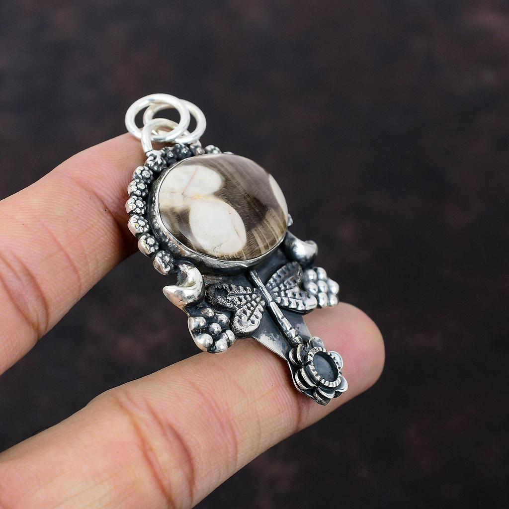 Peanut Wood Jasper Pendant Natural Gemstone Jewelry 925 Sterling Silver Pendant Handmade Brand New Pendant Gift For Mother Dragonfly Jewelry