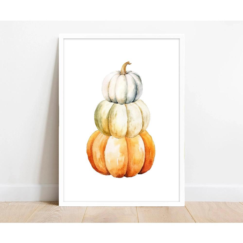Pumpkin Spice PosterPrint Autumn Home Decor Pumpkin Coffee Latte Poster Seasonal Wall Art Fall Home Decorations Wall Art