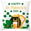 St. Patrick'S Day Pillow Case Green Cartoon Letter Four-Leaf Clover Sofa Cushion Cover Ireland National Day Pillow Cover