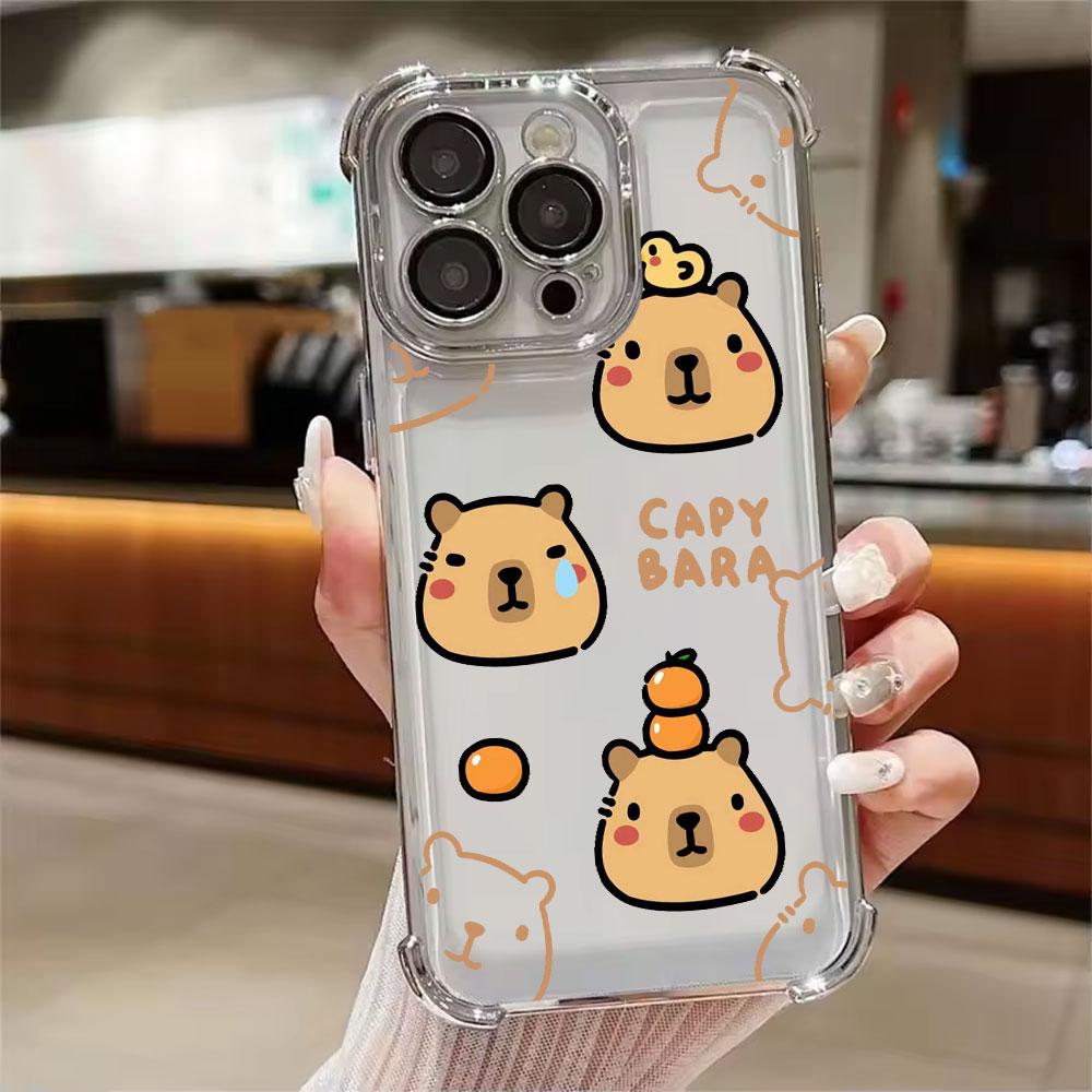 Cute Little Capybara Phone Case For Xiaomi 15T 14T 13 Pro 15 F8 Ultra Poco X7 F7 Pro X3 X5 X6 F5 M7 Soft Shockproof Clear Cover
