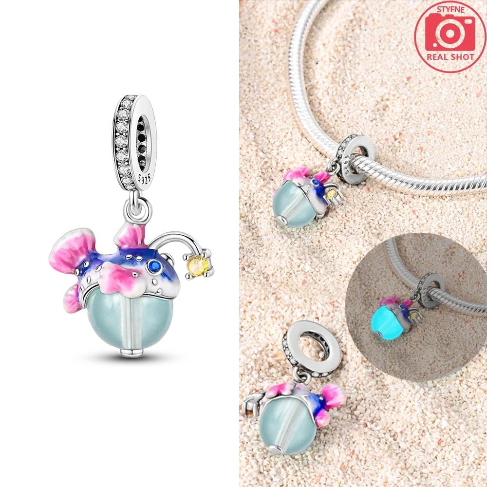 Ocean World Series Sea Blue Turtle Starfish Crab Octopus Charms Bead Fit Bracelet Copper Diy Jewelry Gift