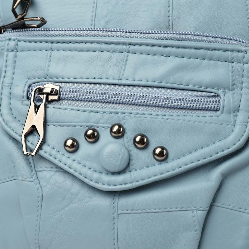 Women's Soft Leather Shoulder Bag Multi-Layer Crossbody Bag