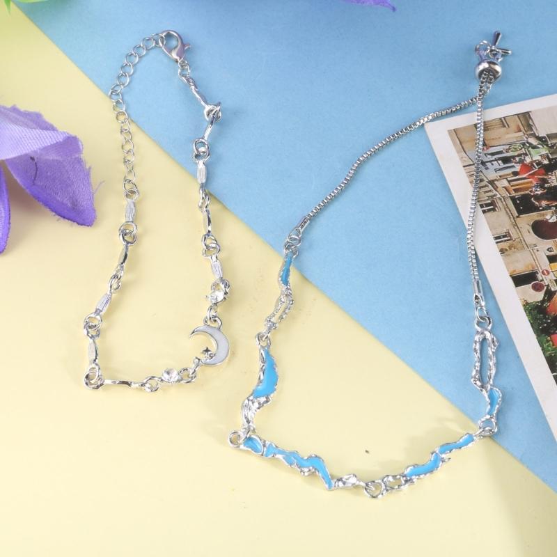 Shimmering Rhinestones Bracelet Fashionable Silver Plated Handchain Adjustable Length Wristchain Stylish Party Jewelry