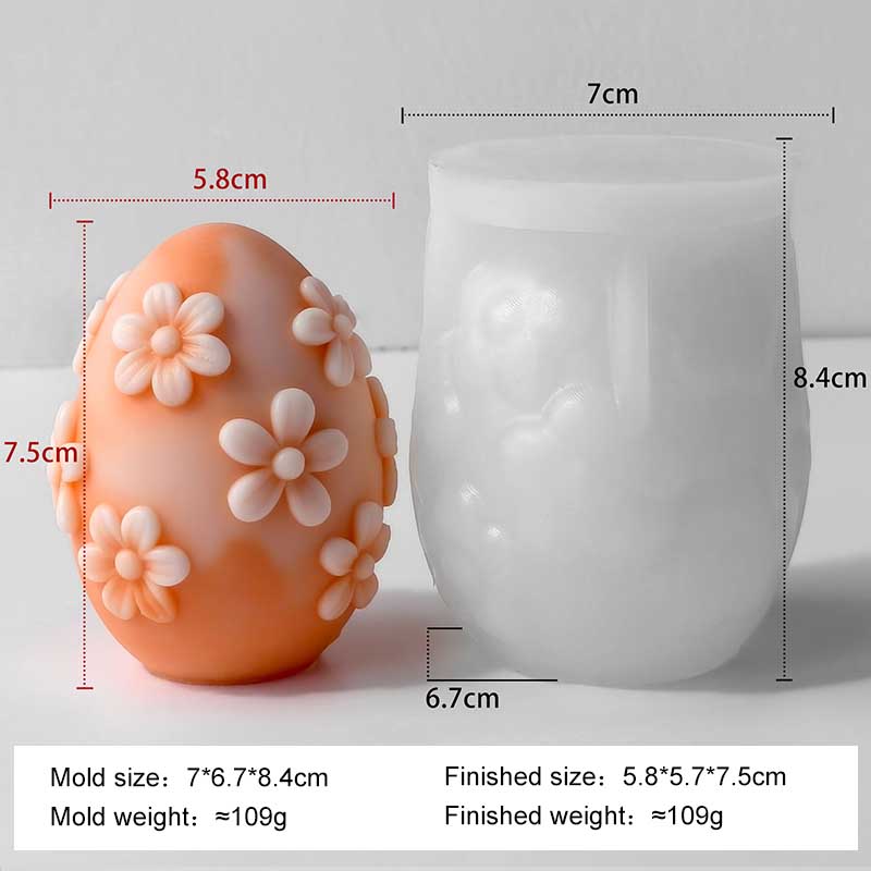 

3D Рельєфні Квіти Ромашки Троянди Великоднє Яйце Силіконова Форма DIY Аромасвічка Гіпсові Форми Квіткові Яйця Матеріали для Виготовлення Свічок