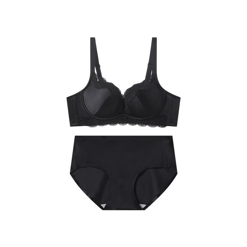 Women Contrast Color Lace Trim Wireless Soft Comfort Everyday Bra