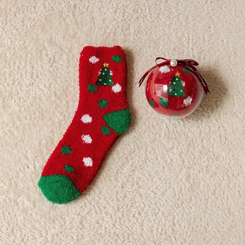 Thickened Velvet Christmas Sleep Socks: Cozy Coral Fleece Parent-Child Set - Perfect for Children's Holiday Gifts
