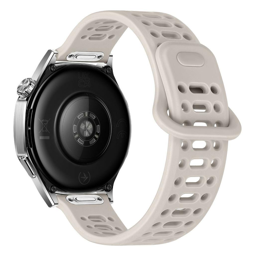 For Samsung Galaxy Watch7 44mm / 40mm Silicone Watch Band 20mm Quick Release Button Hollow Reverse Buckle Wrist Strap