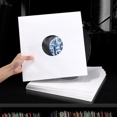 Nueva Funda Negra Blanca para Discos de Vinilo 7/10/12 pulgadas Papel y Polietileno Forrado Cubierta para Discos LP Bolsas de Almacenamiento de Discos