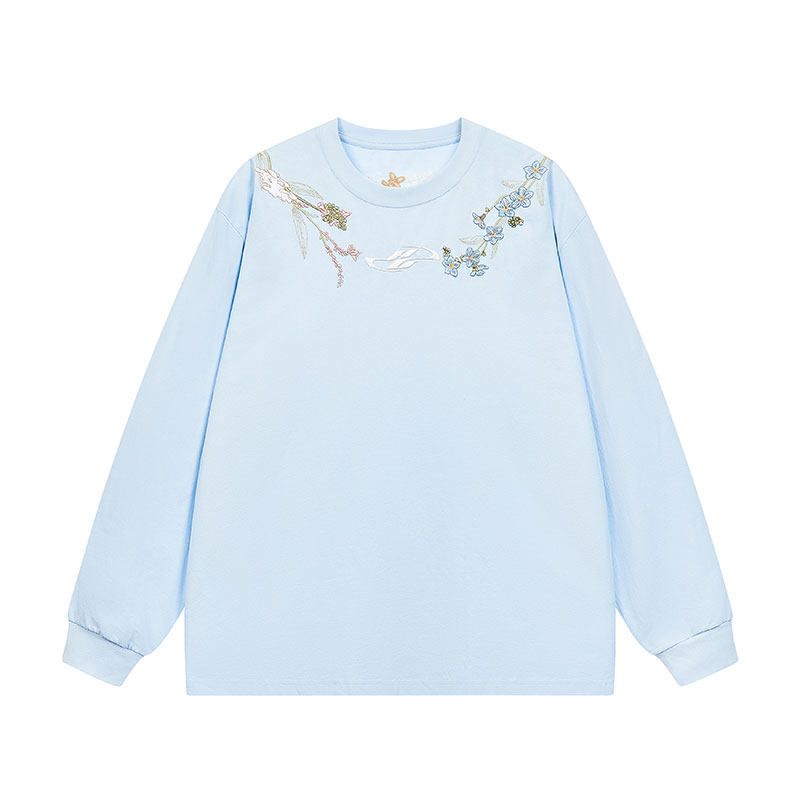 HACR Vintage Harshandcruel Garland Necklace Embroider New Chinese HACR Long Sleeves T-shirt