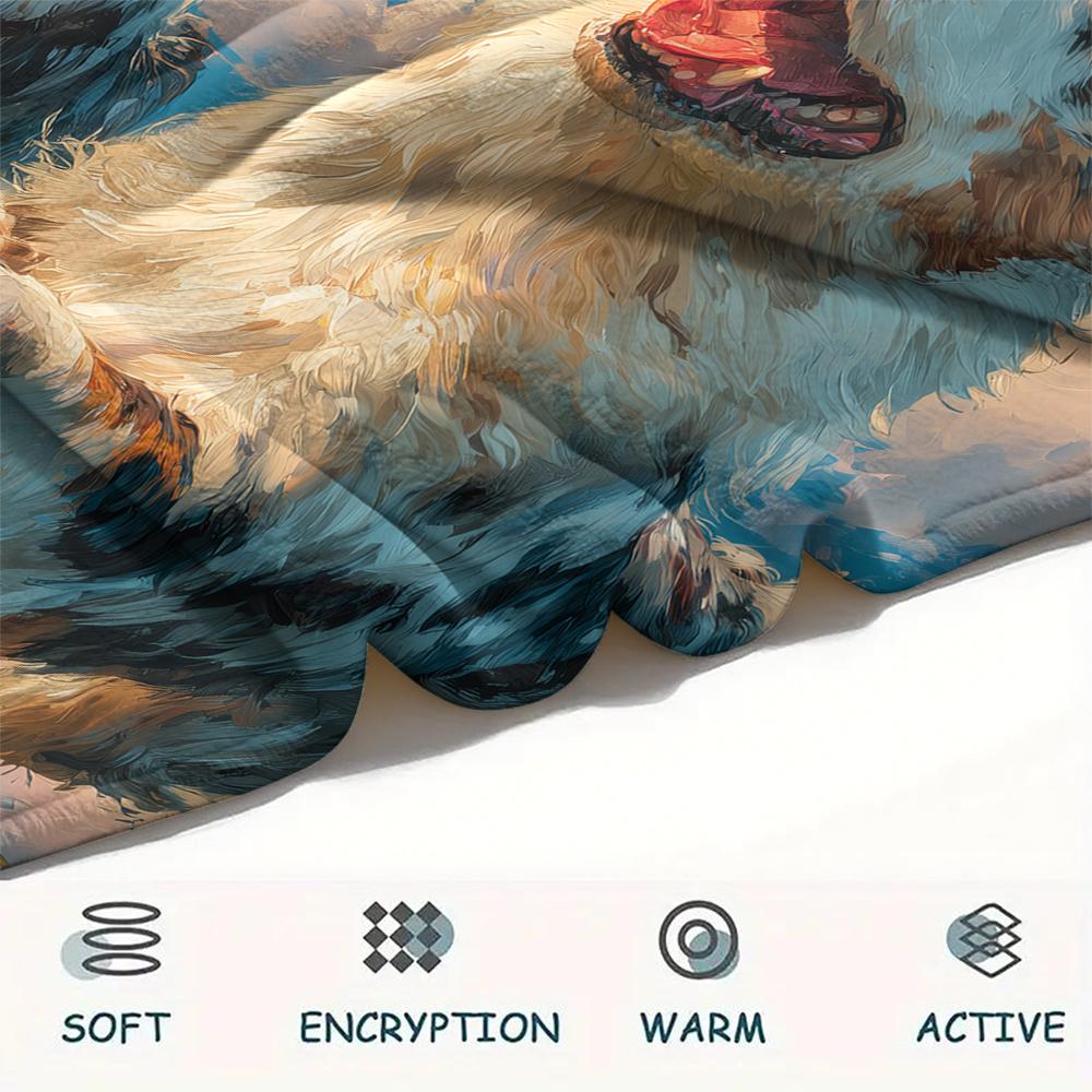 Two Australian Shepherds,pattern Flannel Blanket, High quality Comfortable for All Seasons, Home Decor, Warmth and Comfort, Perfect for Gifts.
