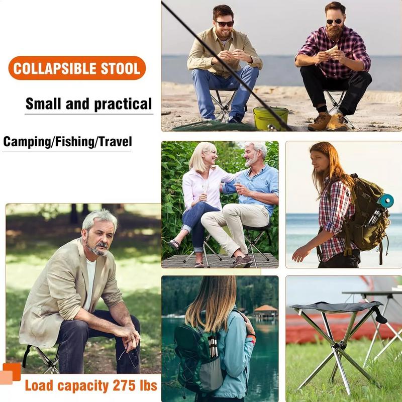 Small Camping Stool Fishing Chair Portable Stool Lightweight Stainless Steels Bracket Seat For Outdoor Gardening Fishing