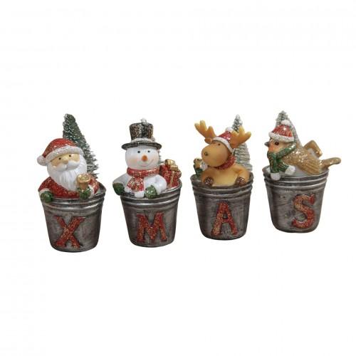 Set of 4 Christmas Ornaments - XMAS