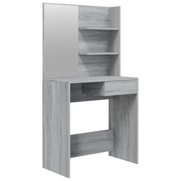 820491 vidaXL Coiffeuse avec miroir Sonoma gris 74,5x40x141 cm