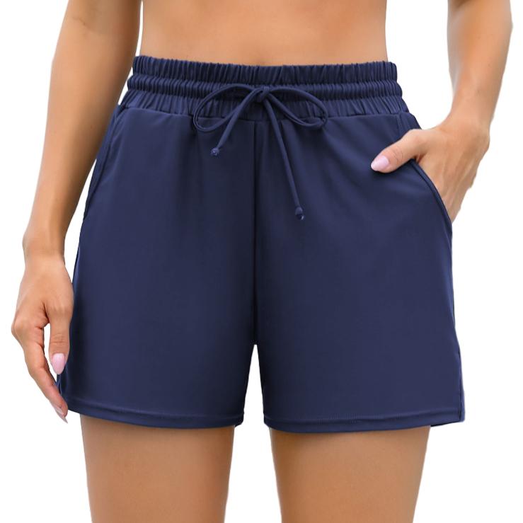 

Charmleaks Charmo женские шорты для плавания, сплошной цвет, танкини, купальник с ремешками, шорты для мальчиков, шорты с карманами M темно-синий