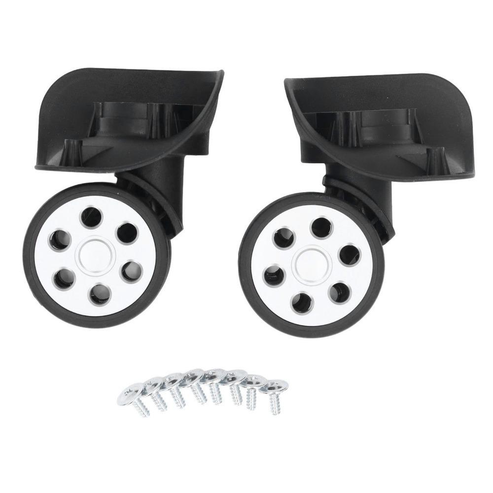 

2 Pcs Silent Shock Absorbing Luggage Wheels 360 Degree Rotating Double Row Universal Wheels Matching Screws чёрный