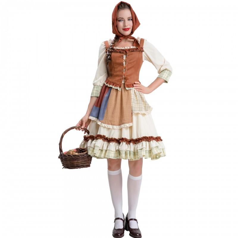 Wolf Grandma Stage Dress Halloween Party Costume Match Girl Cosplay Outfit Women S-XXL