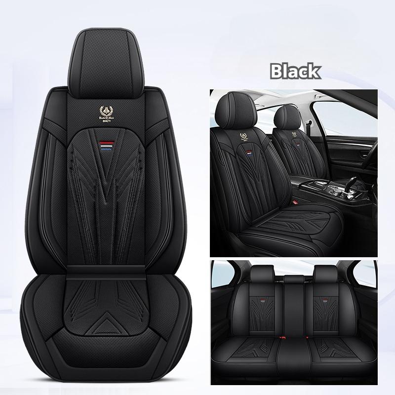 

Премиальные чехлы на сиденья для 5-местного автомобиля - Дышащая перфорированная кожа наппа для комфорта и долговечности. Универсальная посадка для большинства автомобилей чёрный