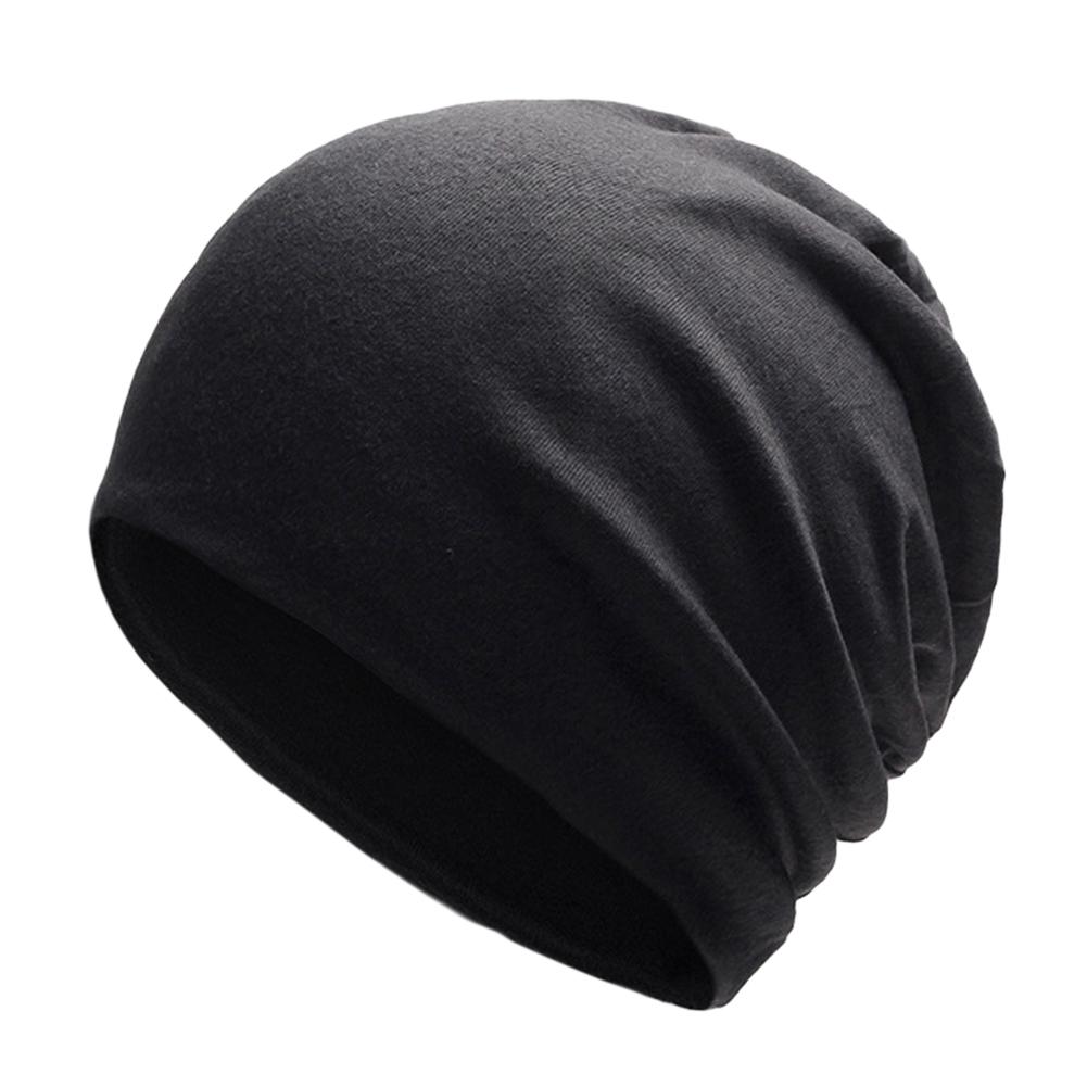 Unisex Stylish Knitted Cotton Cap Solid Color Warm Beanie Prevent Cold Wind Hat for Winter Autumn