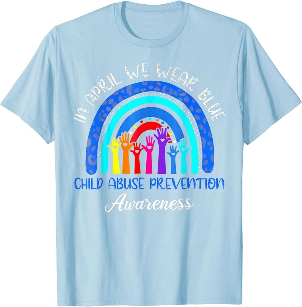 Радуга в апреле Мы носим синее Осознание насилия над детьми Унисекс Футболка Унисекс Футболка M