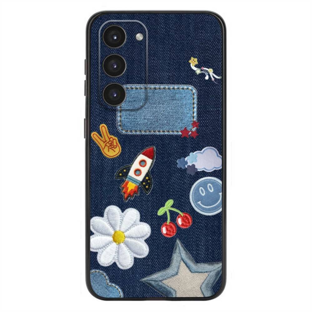 Jeans Cowboy Denim printed Phone Case For Samsung Galaxy A20,21s,22,31,32,52,53,72,73,80,91 Soft Liquid Silicone Black Cover