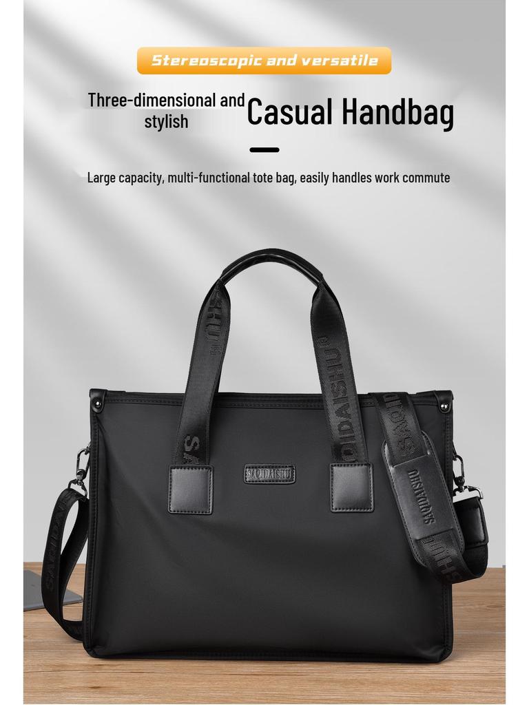 Satchi Kangaroo Men's Large Oxford Shoulder Bag - Versatile Business Briefcase & Laptop Carrier