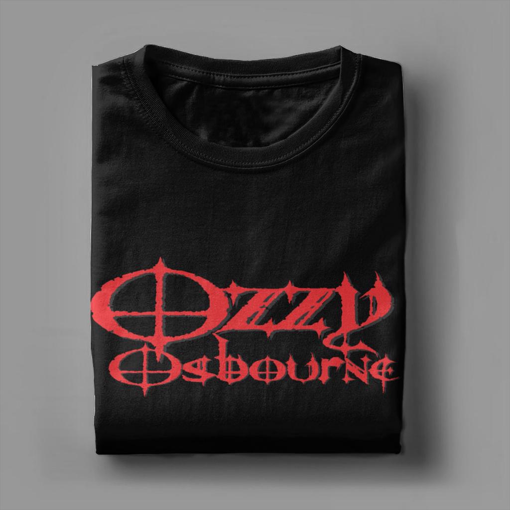 Novelty Ozzy Osbourne Logo T-Shirts for Men Round Neck Pure Cotton T Shirt  Short Sleeve Tee Shirt Plus Size Clothes