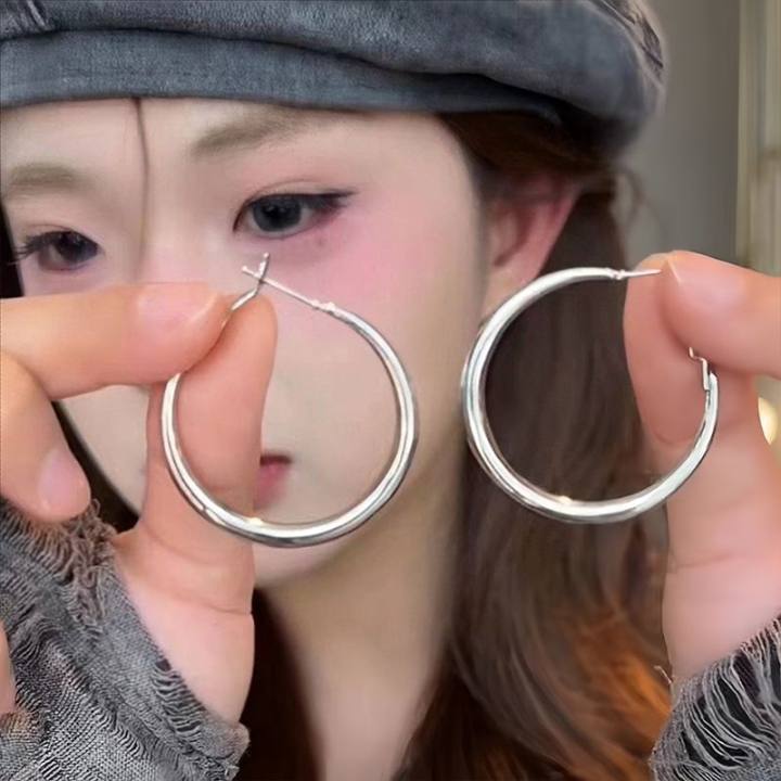 Sweet And Cool Spice Girls Plain Ring Earrings, Earrings, Simple Round Face Earrings, Personalized Circle Earrings.