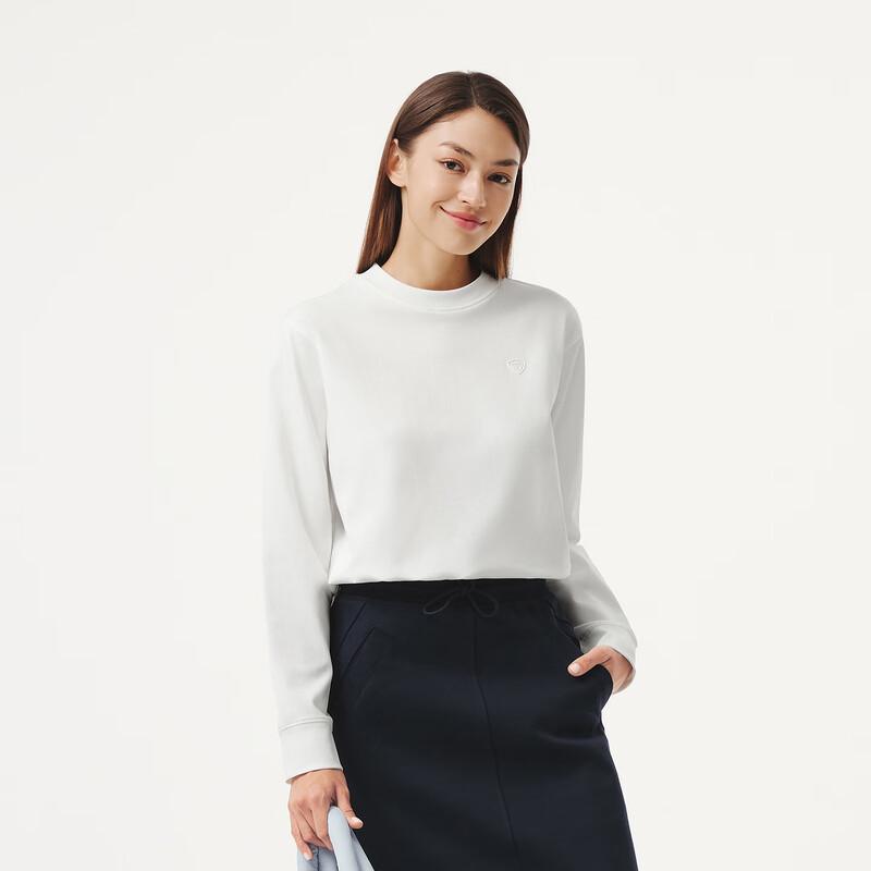 Women's Cropped Long-Sleeve Round Neck Sweatshirt