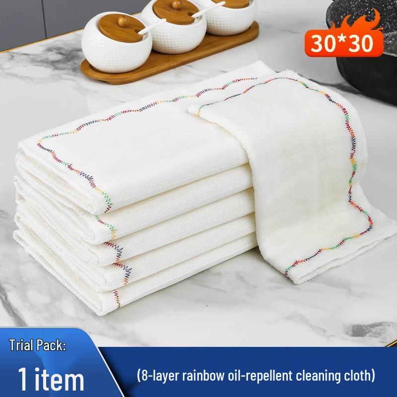 

Радужная кухонная салфетка с антипригарным и маслоотталкивающим покрытием - Впитывающая, безворсовая, легко моющаяся тряпка для уборки стола