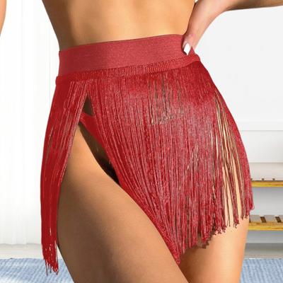 Jupe de bain cache-maillot taille haute couleur unie pompon protection solaire plage bikini jupe piscine plage source chaude maillots de bain sexy