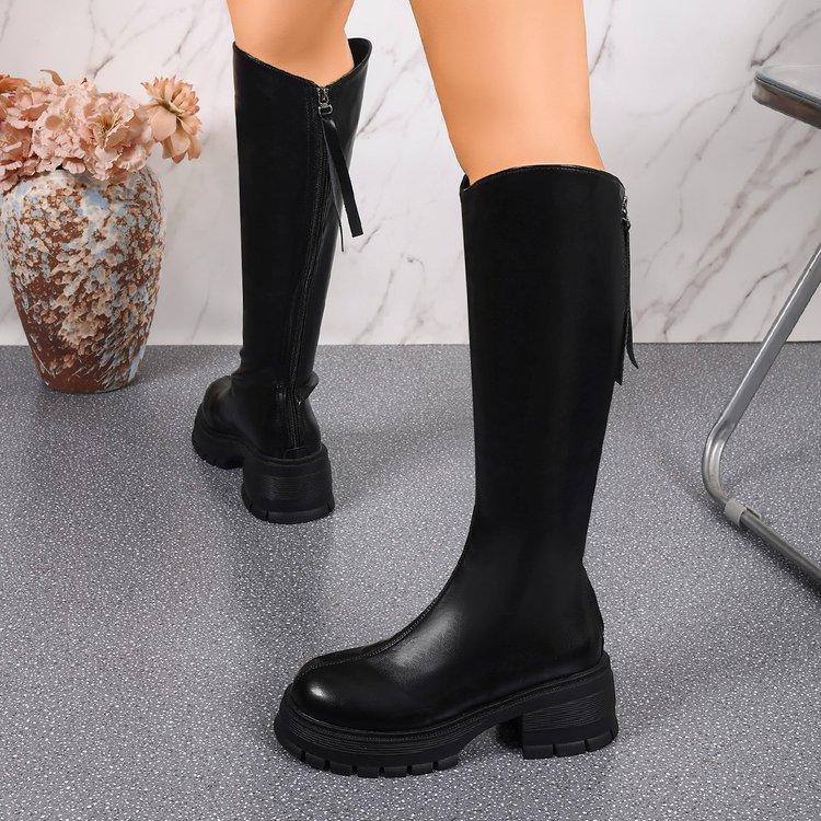 Mode Damen Lange Ritterstiefel 2025 Neu Herbst Winter Mode Kleine Größe Hohe Schaftstiefel Dicke Sohle Vielseitige Gummisohle