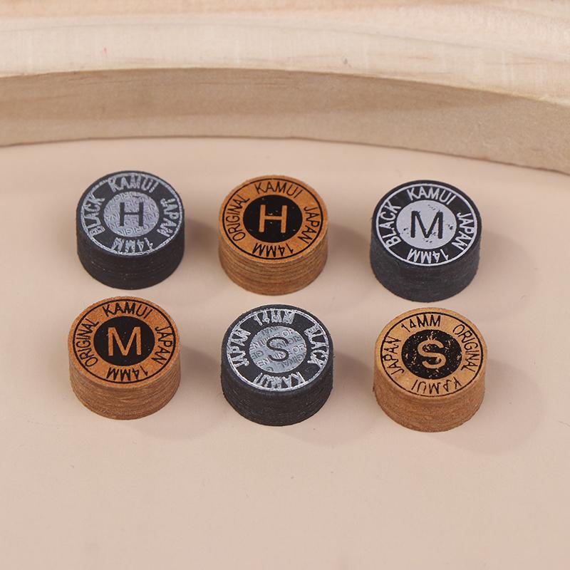 1 Pièce 14Mm Pointe de Queue Japonaise Qualité Billard Piscine Cuir Pointe de Queue Tête de Queue Neuf Boules Pointe de Queue Snooker Tête Dure Douce