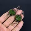 Moldavite 999 Copper Wire Wrapped Earrings, Handmade Gemstone Jewelry Earrings For Memorial Day