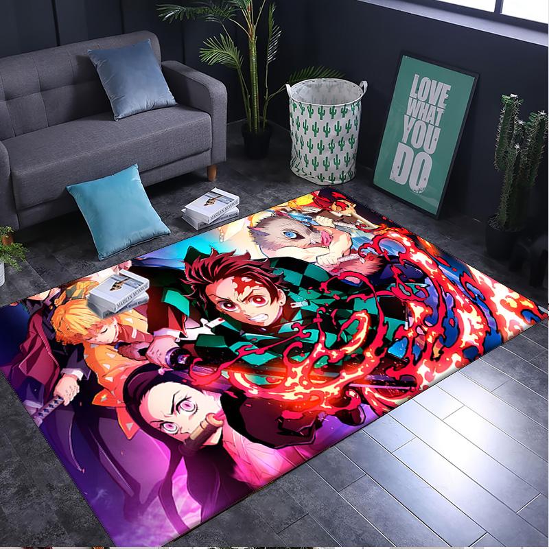 1PC rug Powerful Demon Anime Carpet, Chair Rug,Area Rug for Office Bedroom living rooms bedroom, Doormat decor Christmas fan gifts
