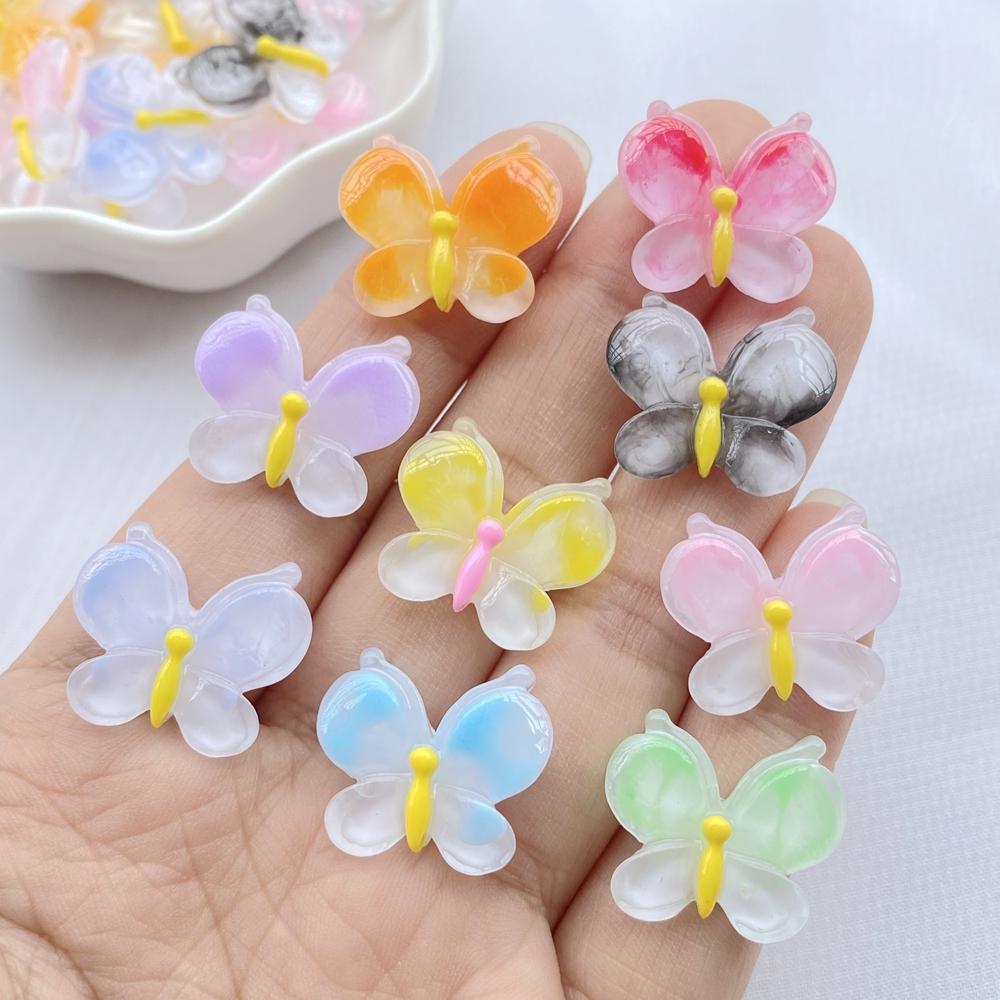 20Pcs New Resin Cartoon Colorful Butterfly Series Flat Back Cabochons Scrapbooking DIY Jewelry Craft Decoration Accessories