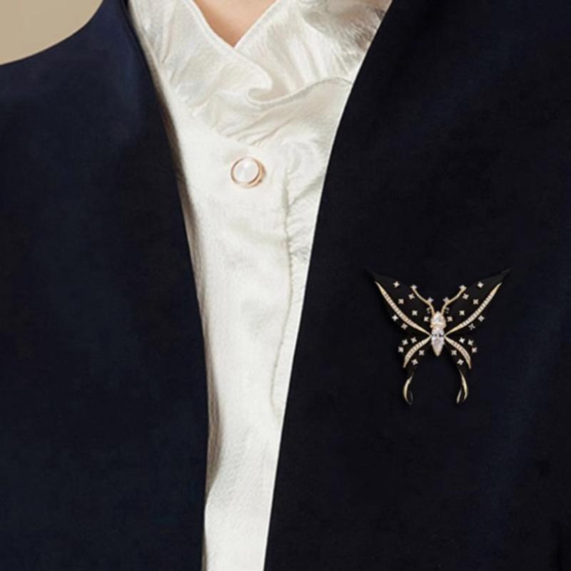 Spille di Farfalla Grandi Squisite Per Donne Ragazze Spille Smaltate Vintage Versatili Lucenti Corsage Accessori Abbigliamento Regali AVE