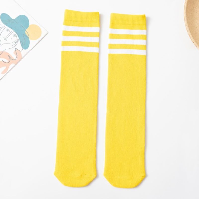 Kids Candy Colored Striped Cotton Knee High Socks Boys Girls Long Tube School Sports Socks